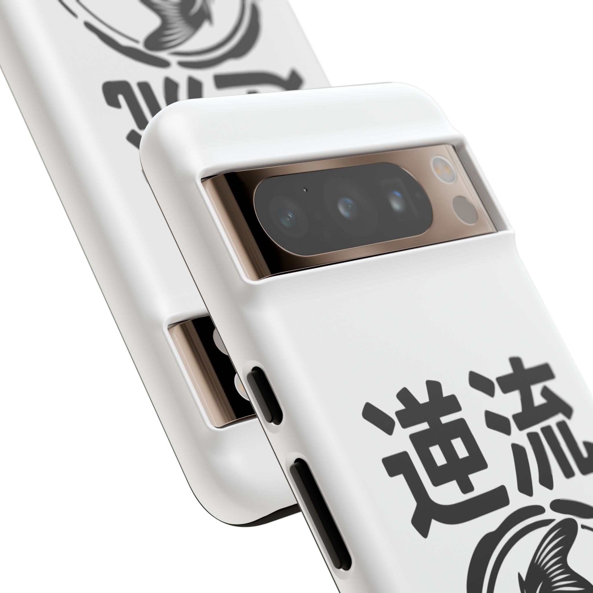 Phone Case — Koi Fish Yin Yang with Japanese Kanji (逆流) — Tough Protective Cover 80s Design