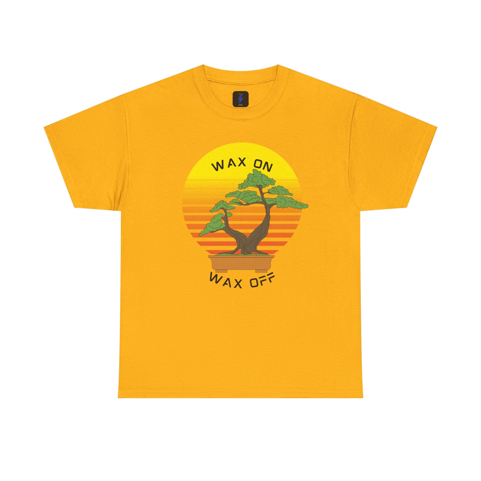 Wax On Wax Off Bonsai Tee — Retro Sunset Martial Arts T‑Shirt K-Kid Retro 80's