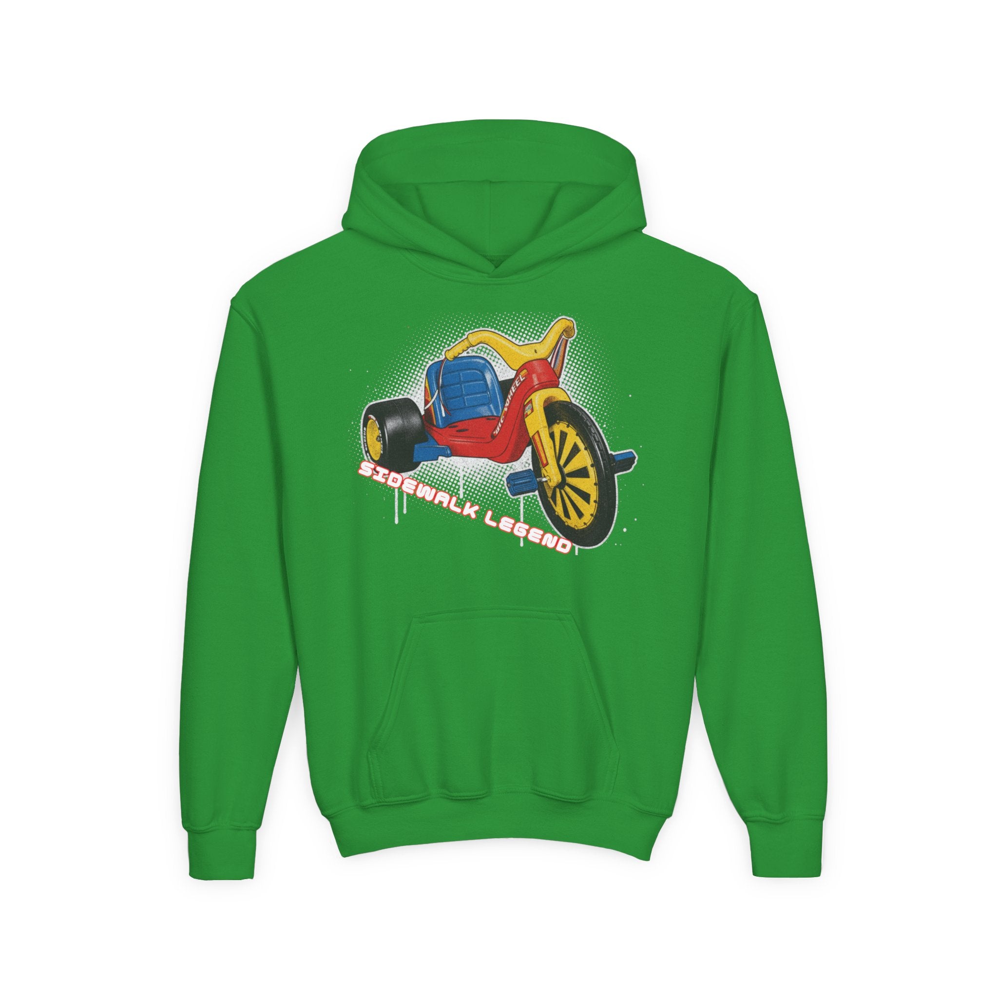 Kids Tricycle Graphic Hoodie — Retro Ride Design (Youth) 80s Fashion