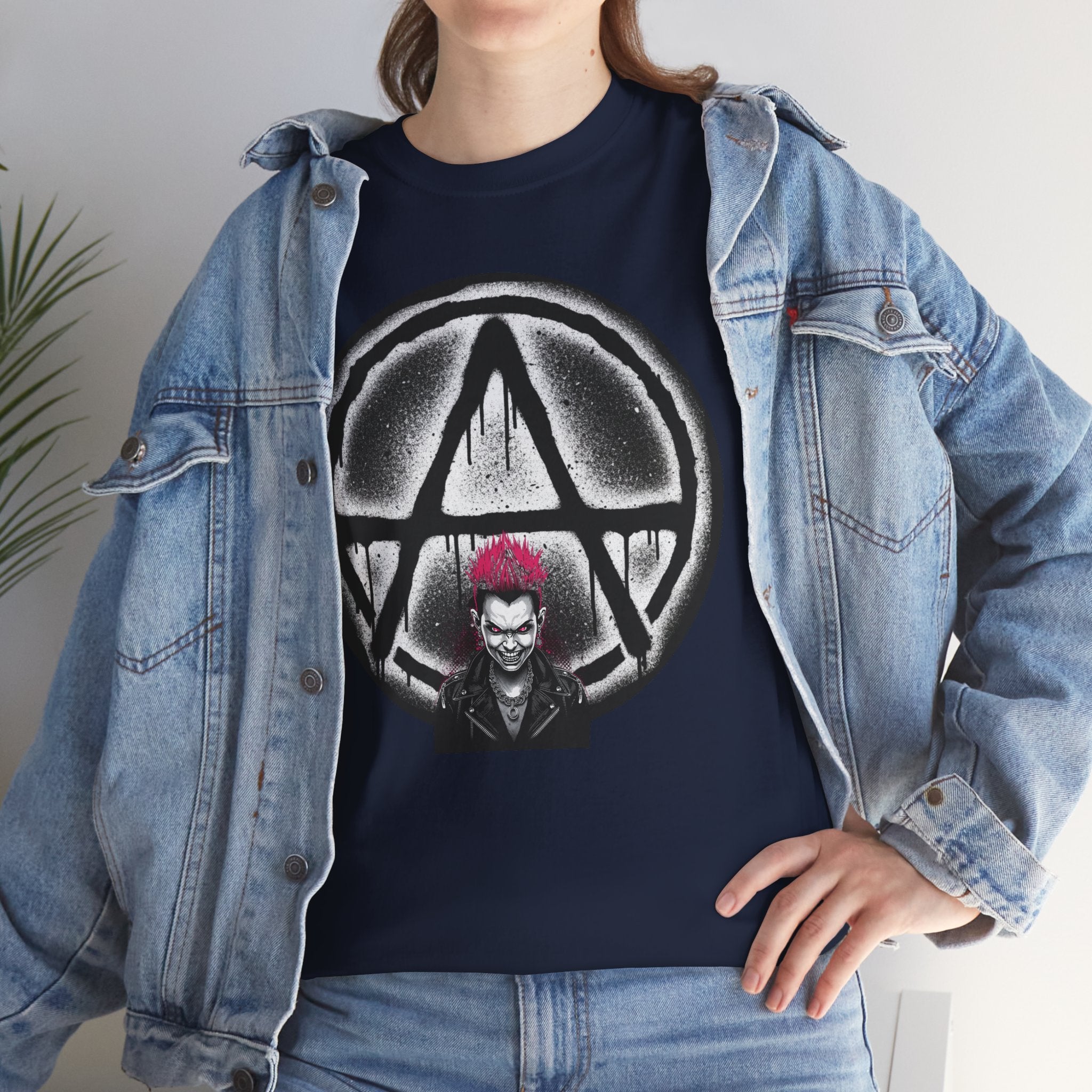Anarchy Punk Graphic Tee — Red-Mohawk Rebel Shirt 80's Fashion