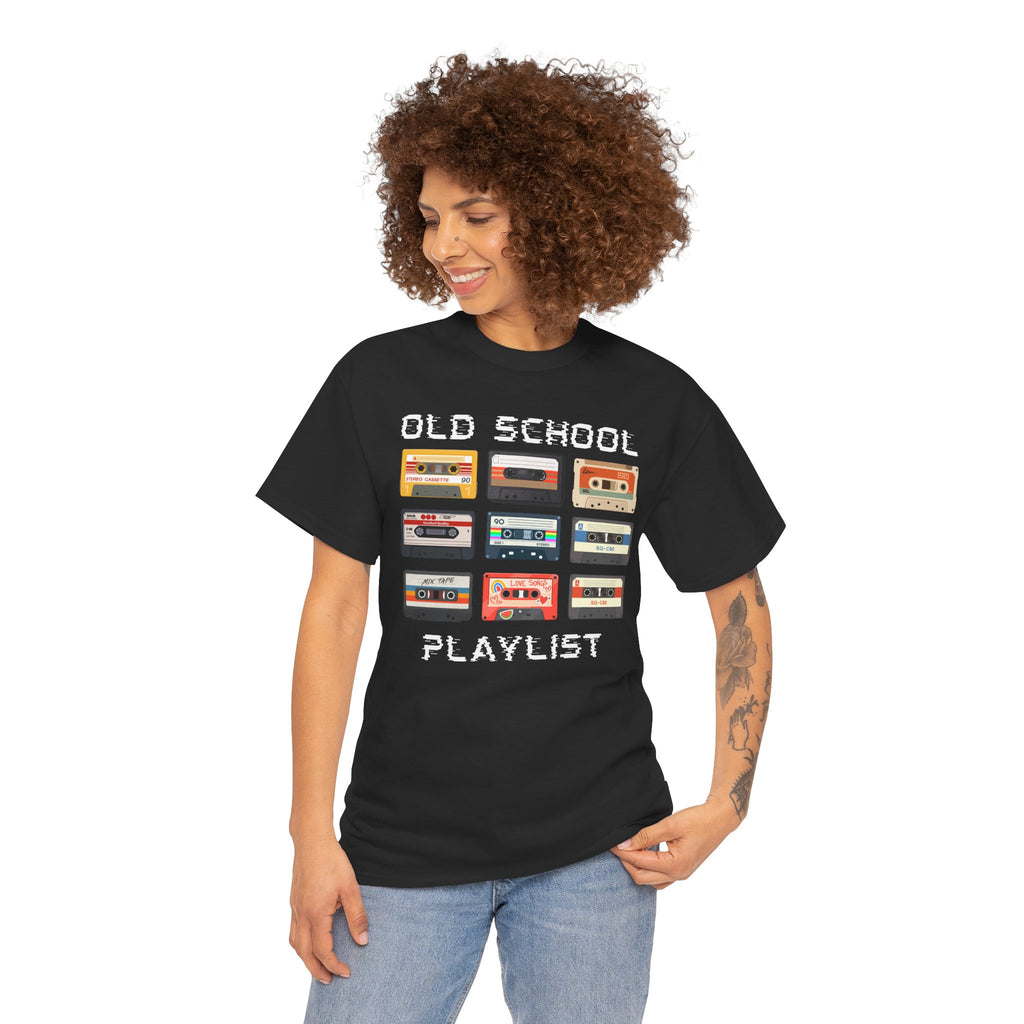 Old School Playlist T-Shirt — Retro 80s Cassette Tape Graphic Tee