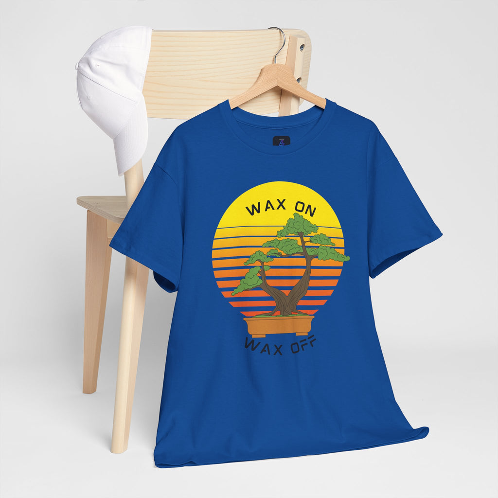 Wax On Wax Off Bonsai Tee — Retro Sunset Martial Arts T‑Shirt K-Kid Retro 80's