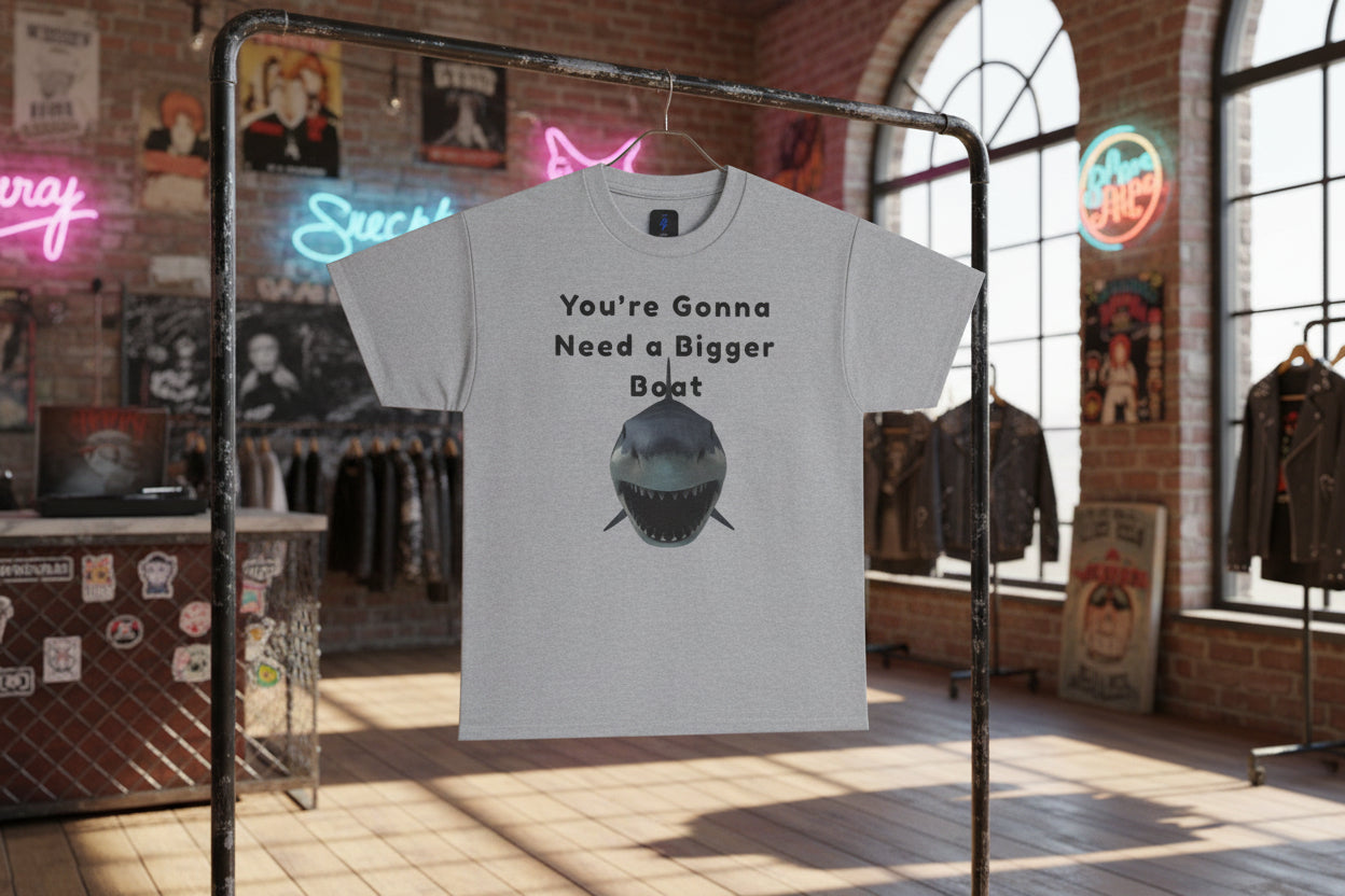 Shark Graphic Tee — "You're Gonna Need a Bigger Boat" Casual T-Shirt 80's Movie Qoutes