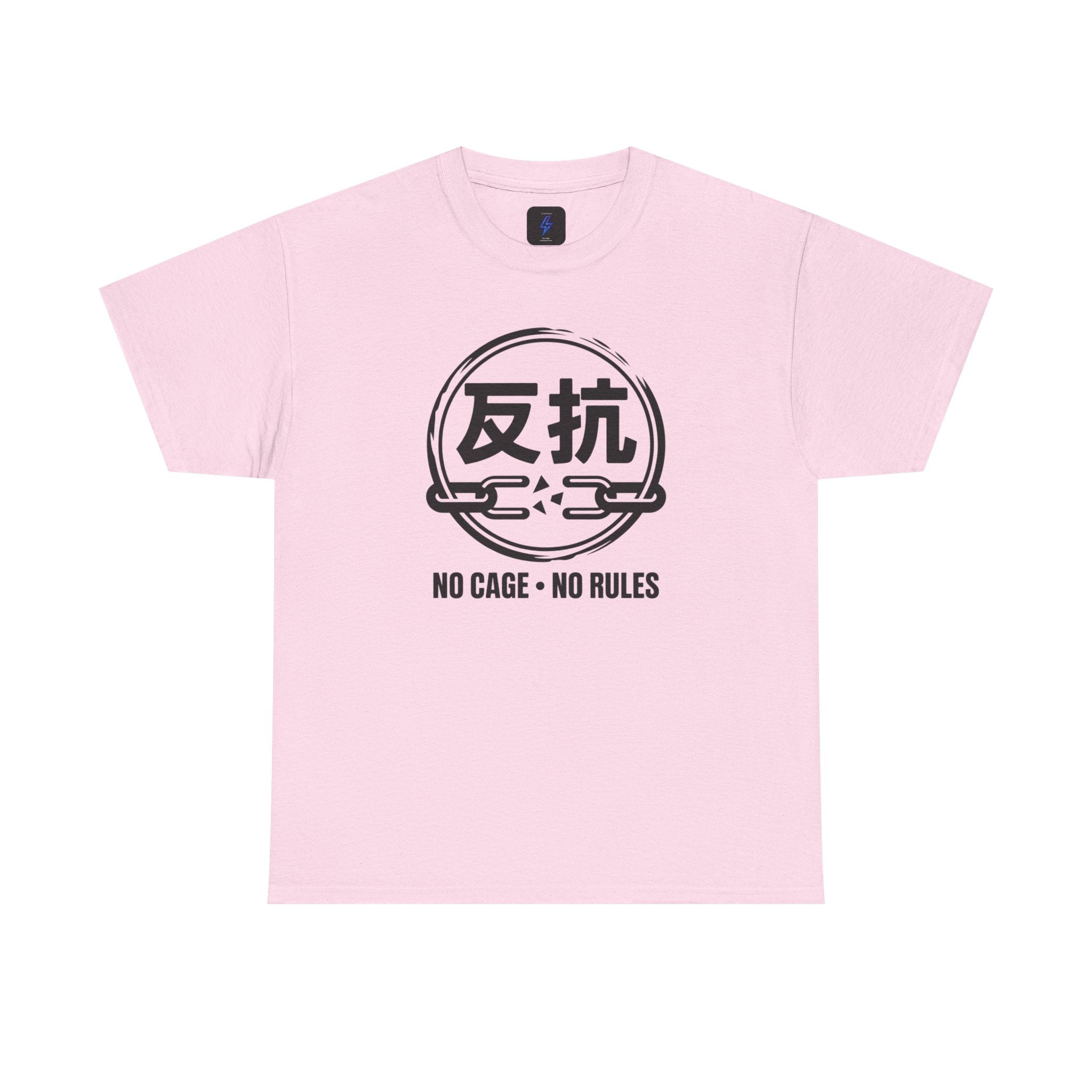 1980s Japanese-Inspired Tee — "No Cage • No Rules" 80s Rebellion