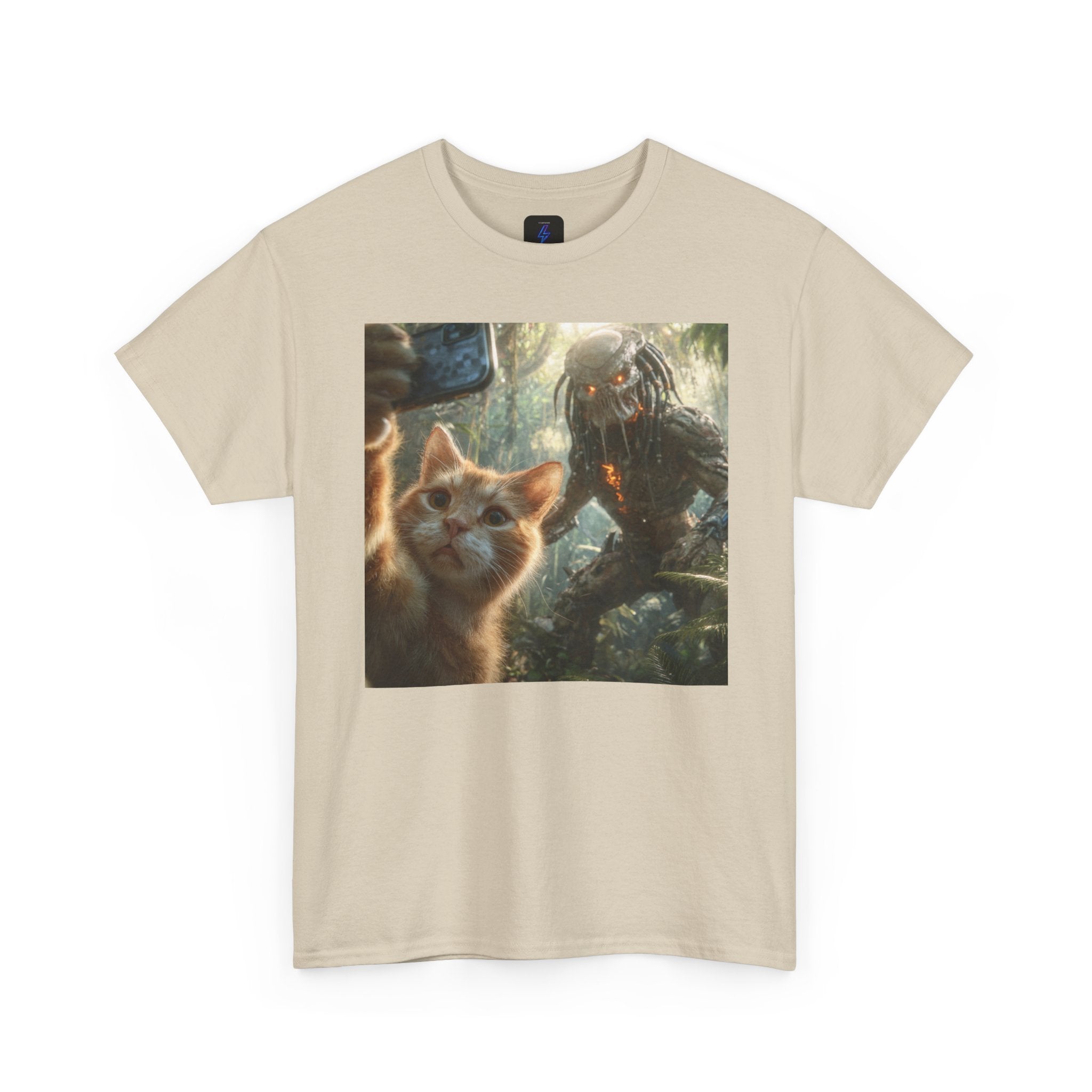 Cat Selfie with Monster Tee | Fantasy Creature Forest Shirt