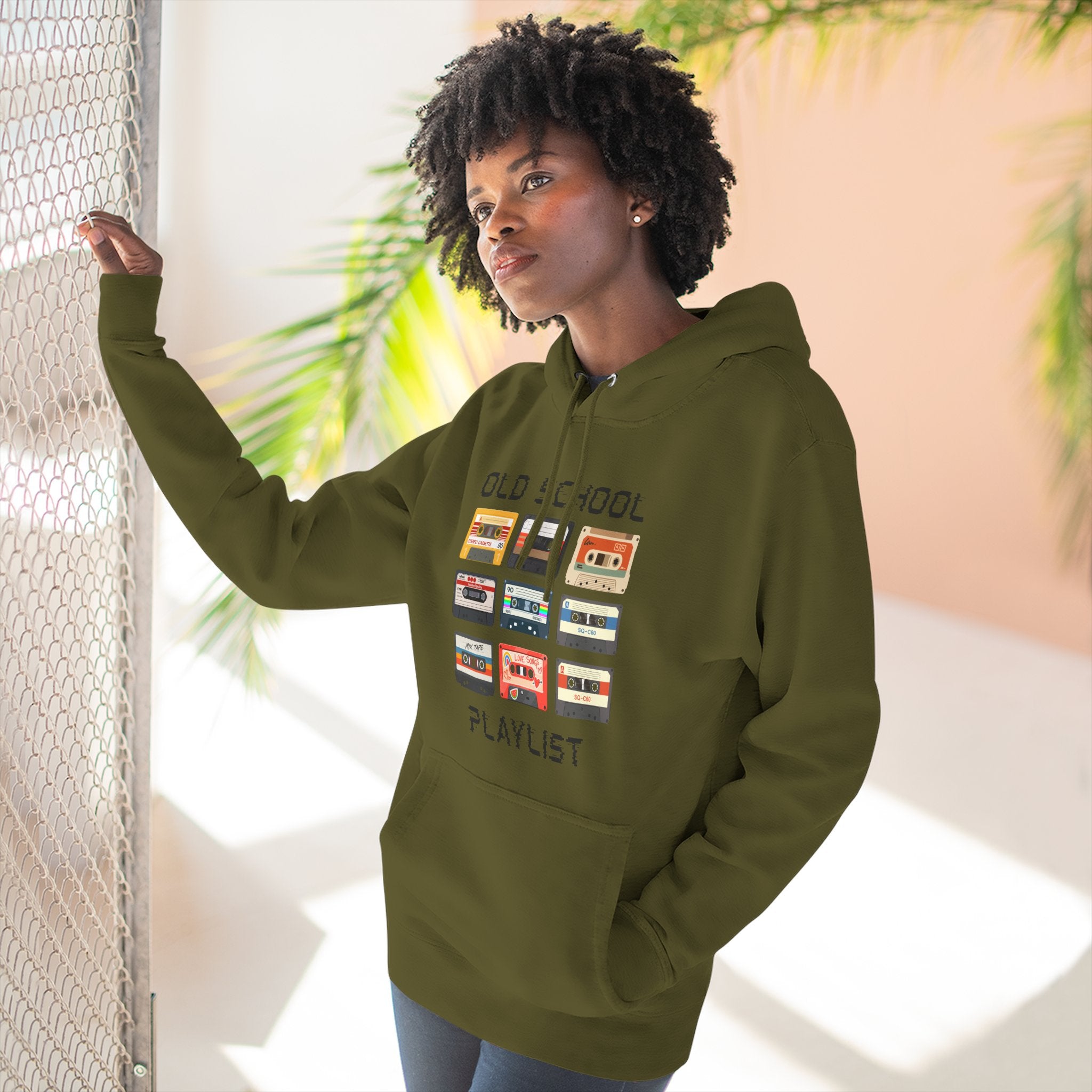 Old School Playlist Hoodie — Retro 80s Cassette Tape Graphic Pullover