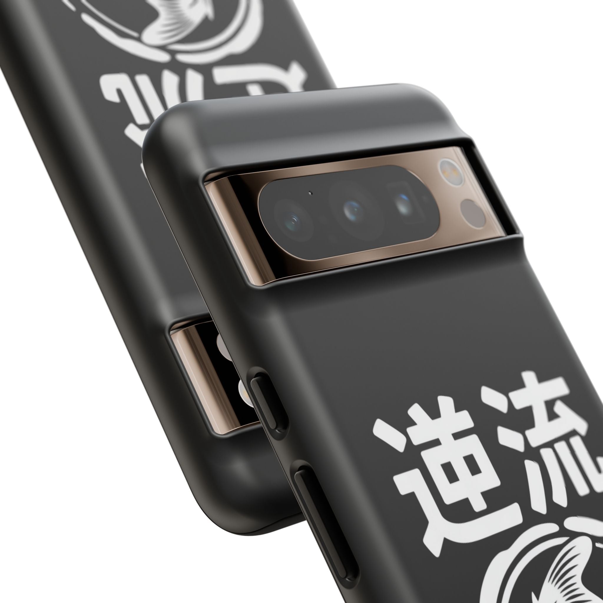Koi '逆流' Tough Phone Case — Black Protective iPhone Cover - 80s Design
