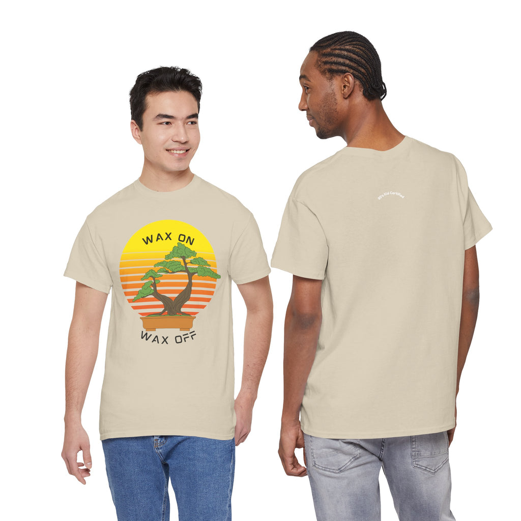 Wax On Wax Off Bonsai Tee — Retro Sunset Martial Arts T‑Shirt K-Kid Retro 80's