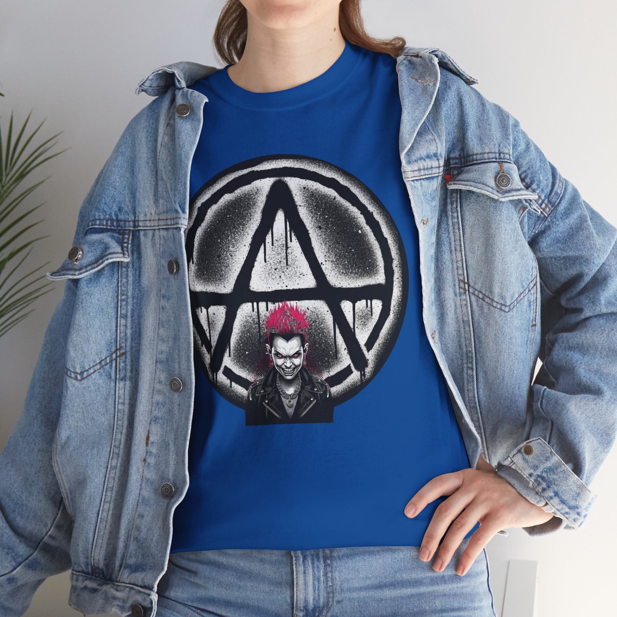 Anarchy Punk Graphic Tee — Red-Mohawk Rebel Shirt 80's Fashion