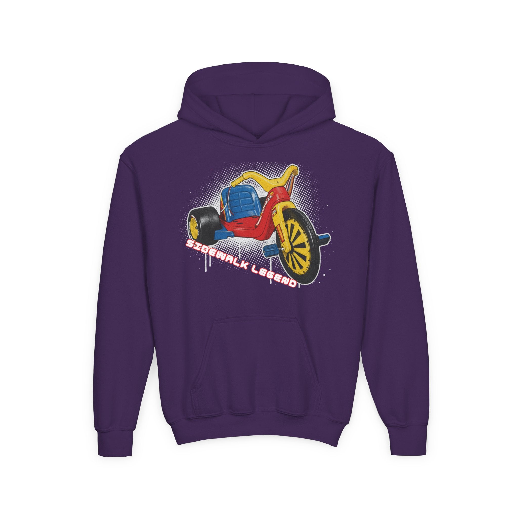 Kids Tricycle Graphic Hoodie — Retro Ride Design (Youth) 80s Fashion