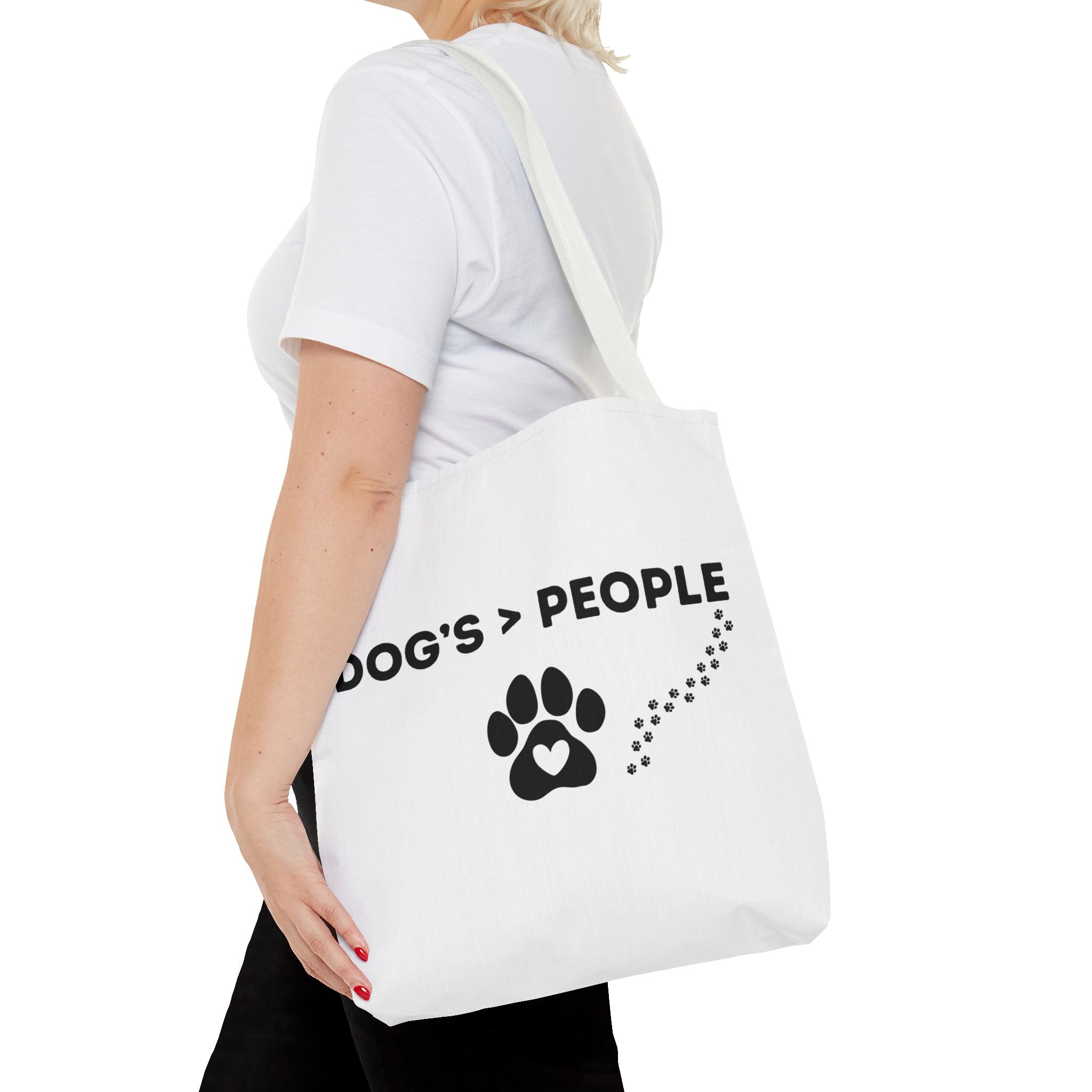 DOG'S > PEOPLE Tote Bag | Dog Paw Heart Design