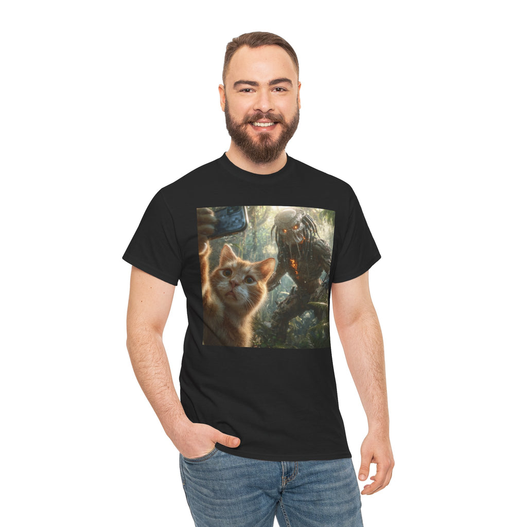 Cat Selfie with Monster Tee | Fantasy Creature Forest Shirt
