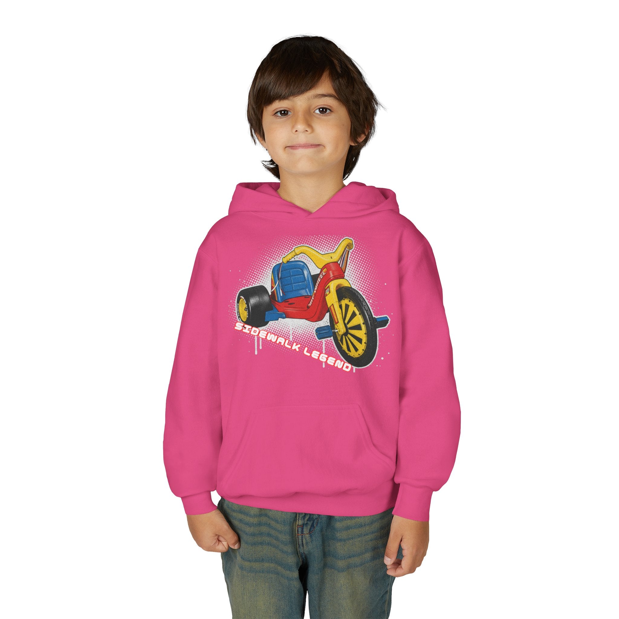 Kids Tricycle Graphic Hoodie — Retro Ride Design (Youth) 80s Fashion
