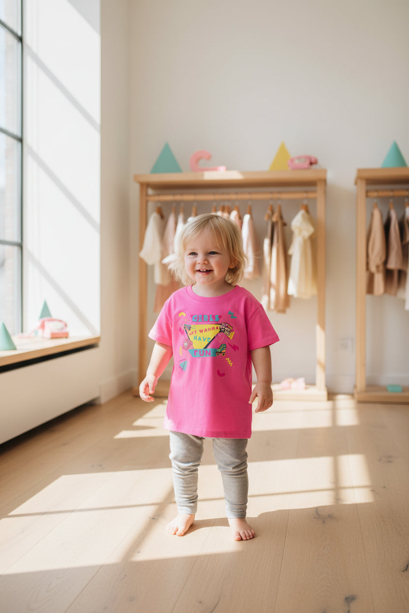 Girls Just Wanna Have Fun Graphic Tee — 80s Retro Women’s T-Shirt