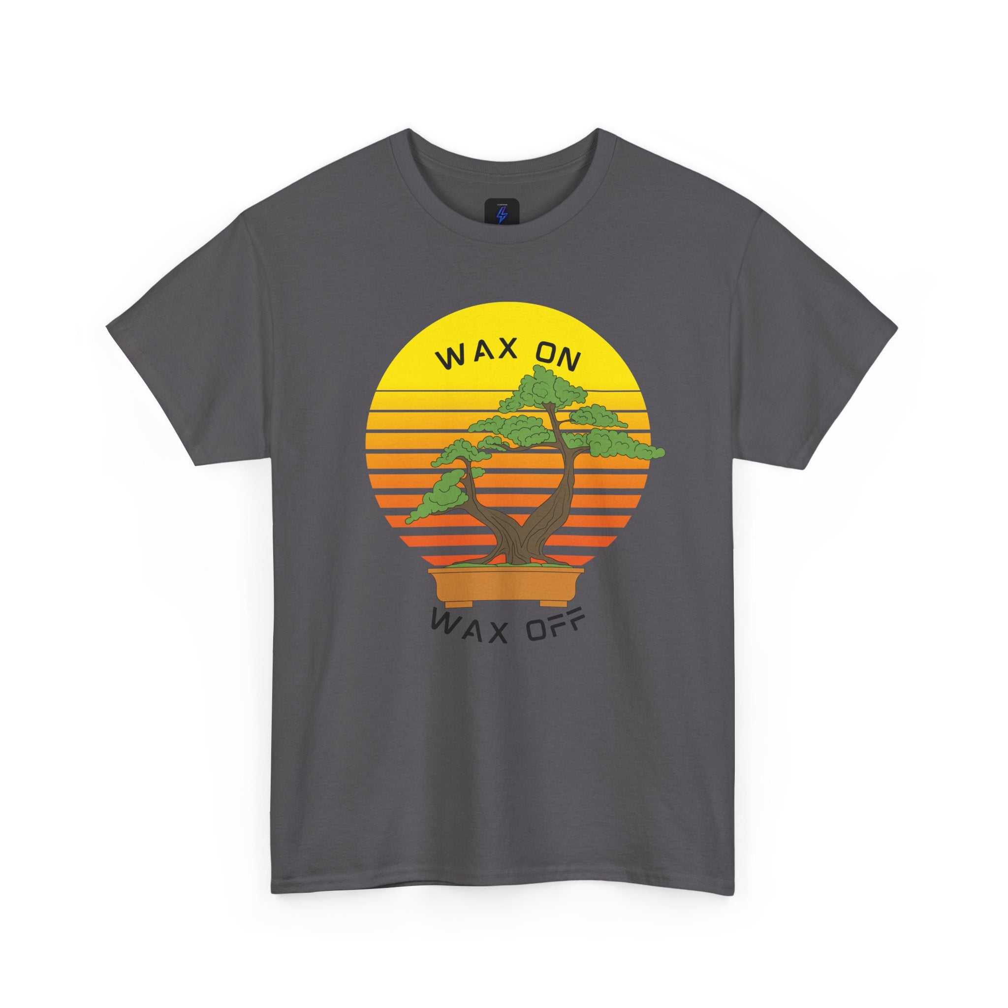 Wax On Wax Off Bonsai Tee — Retro Sunset Martial Arts T‑Shirt K-Kid Retro 80's