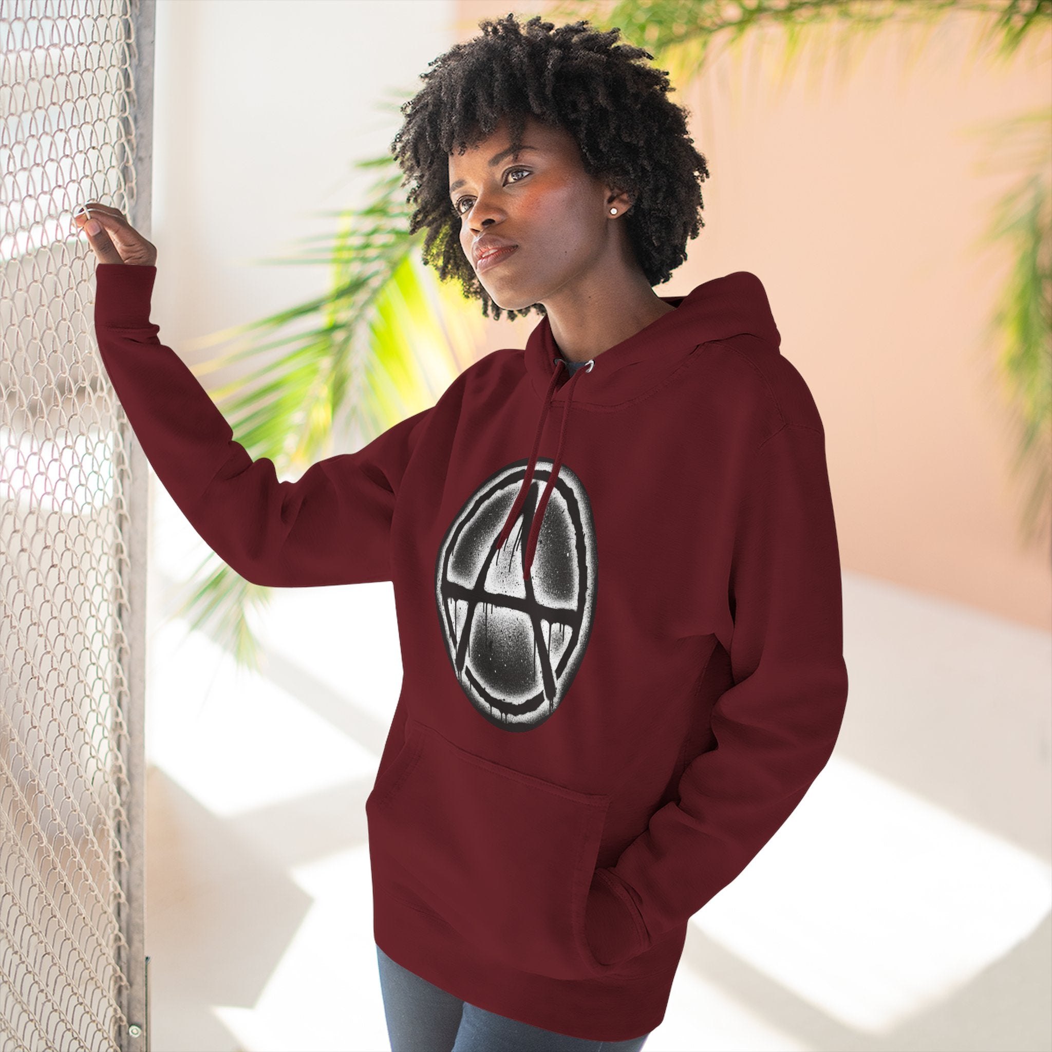 Anarchy Symbol Hoodie — Grunge Circle Anarchy Graphic Pullover 80's Fashion