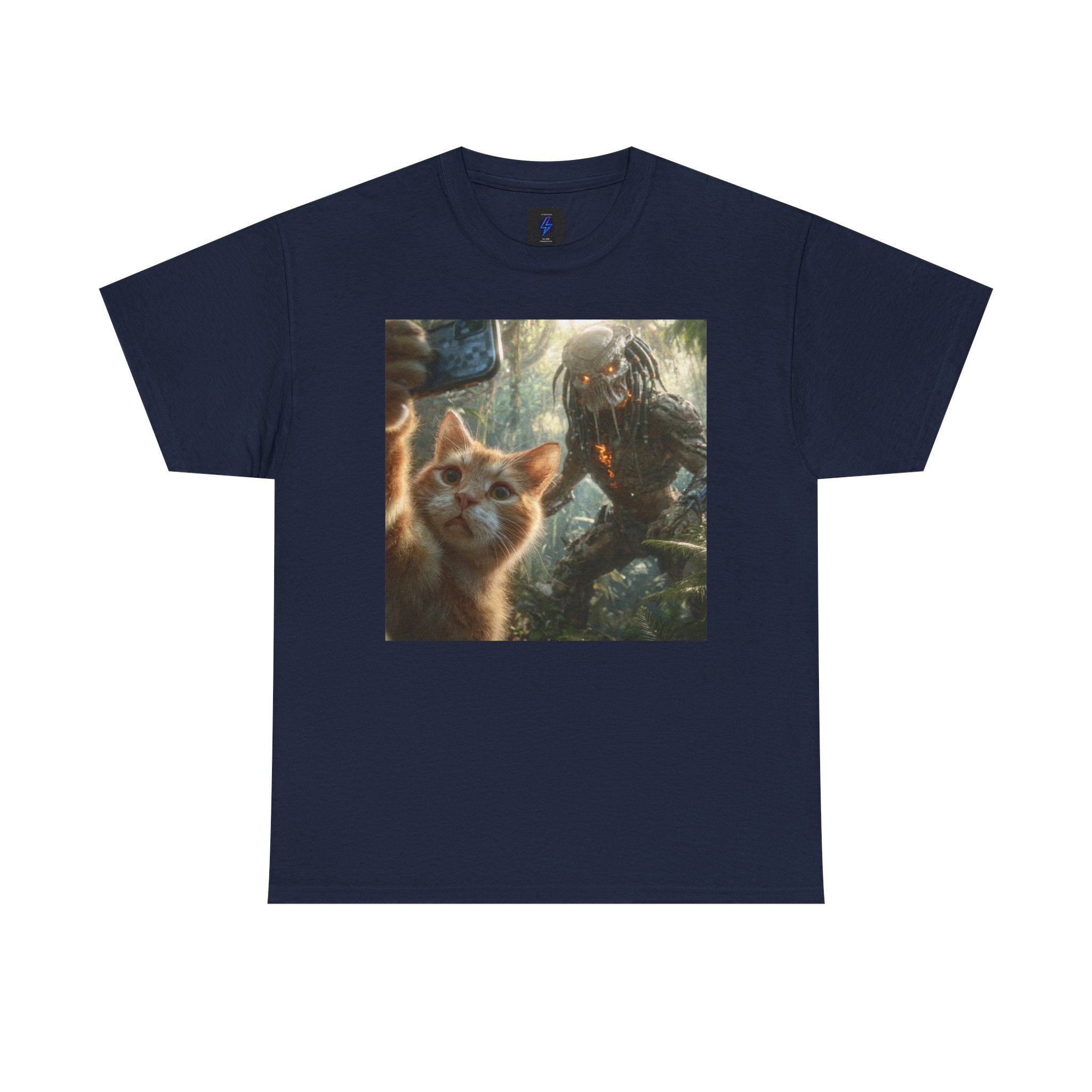 Cat Selfie with Monster Tee | Fantasy Creature Forest Shirt