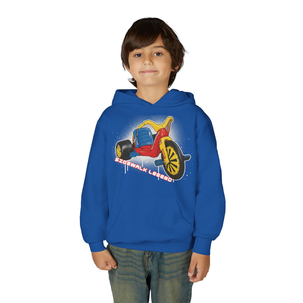 Kids Tricycle Graphic Hoodie — Retro Ride Design (Youth) 80s Fashion