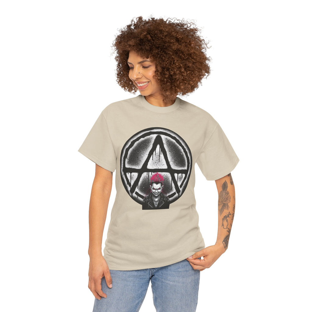 Anarchy Punk Graphic Tee — Red-Mohawk Rebel Shirt 80's Fashion