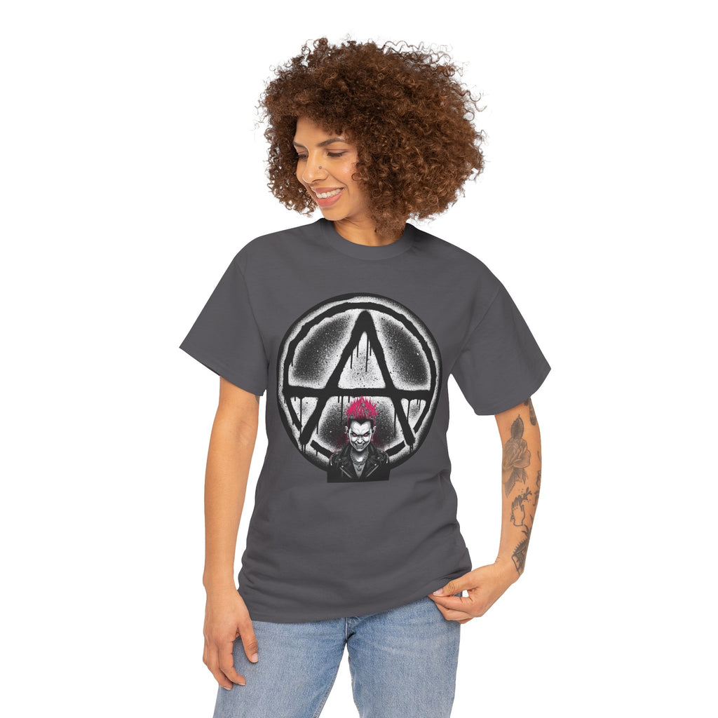 Anarchy Punk Graphic Tee — Red-Mohawk Rebel Shirt 80's Fashion