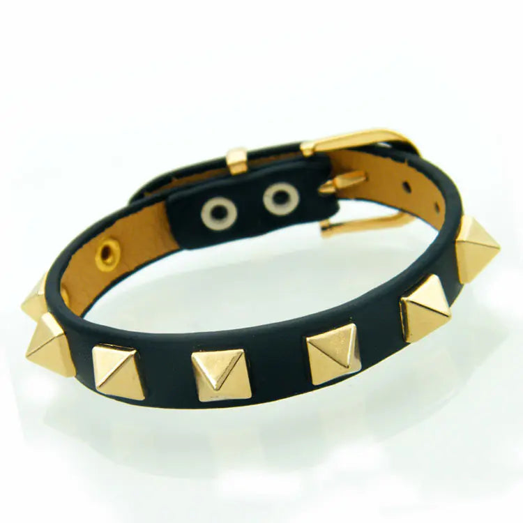Punk 8 Rivets Adjustable PU Leather Belt Bracelet
