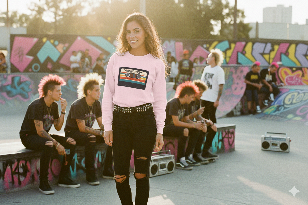 Vintage 1980 Cassette Sweatshirt — Retro Limited Edition Crewneck