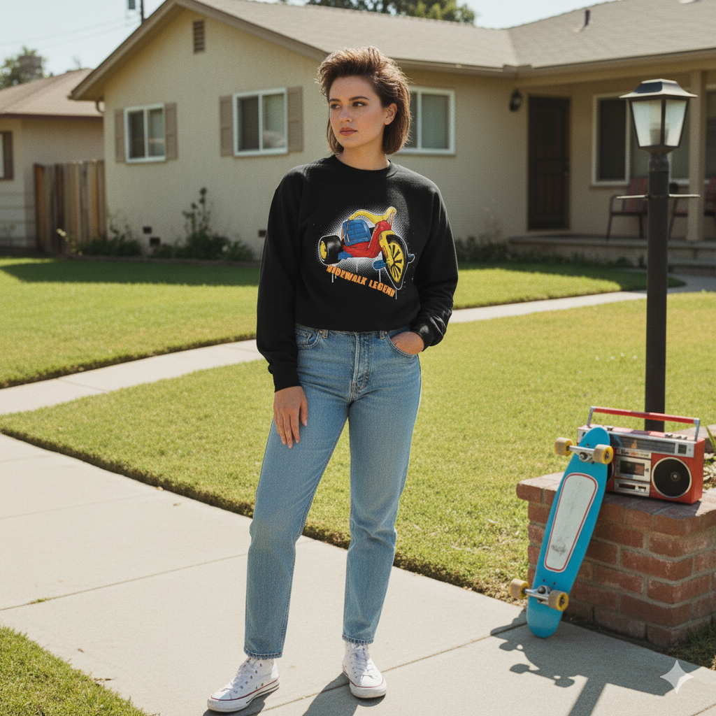 Big Wheel Tricycle Illustration Sweatshirt | Retro 80s Kid Certified