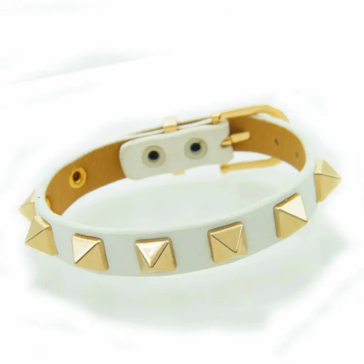 Punk 8 Rivets Adjustable PU Leather Belt Bracelet