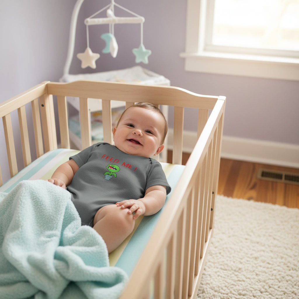 "Feed Me!" Baby Bodysuit – Cute Hungry horror plant Infant Onesie