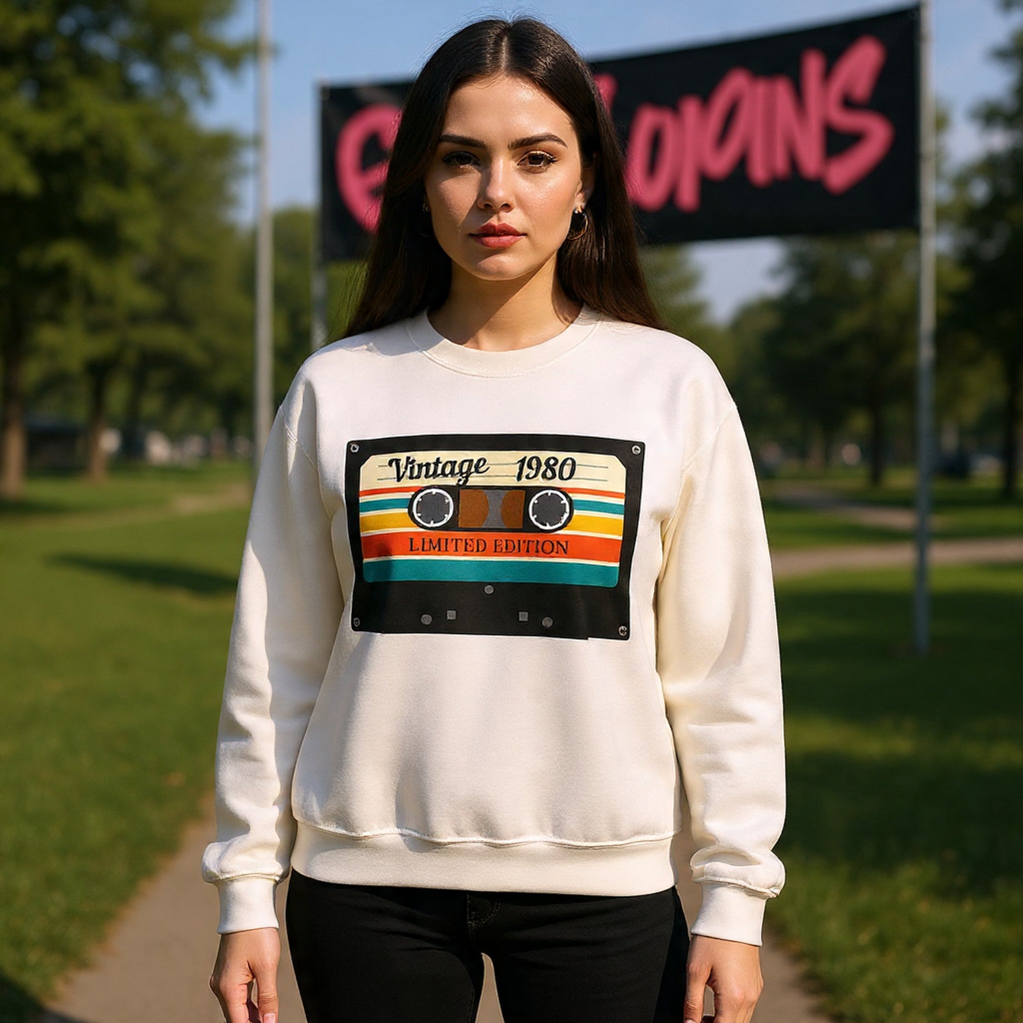 Vintage 1980 Cassette Sweatshirt — Retro Limited Edition Crewneck