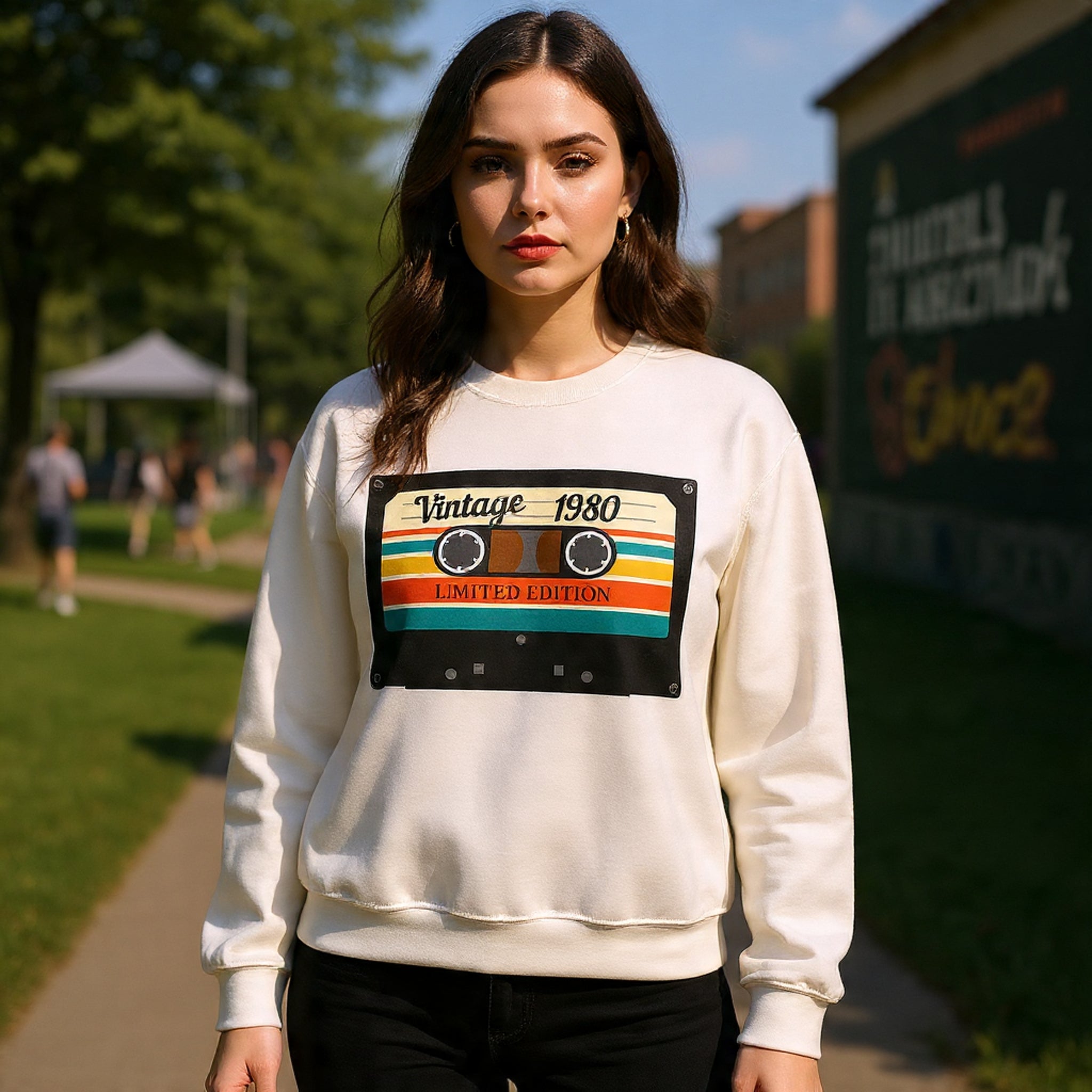 Vintage 1980 Cassette Sweatshirt — Retro Limited Edition Crewneck