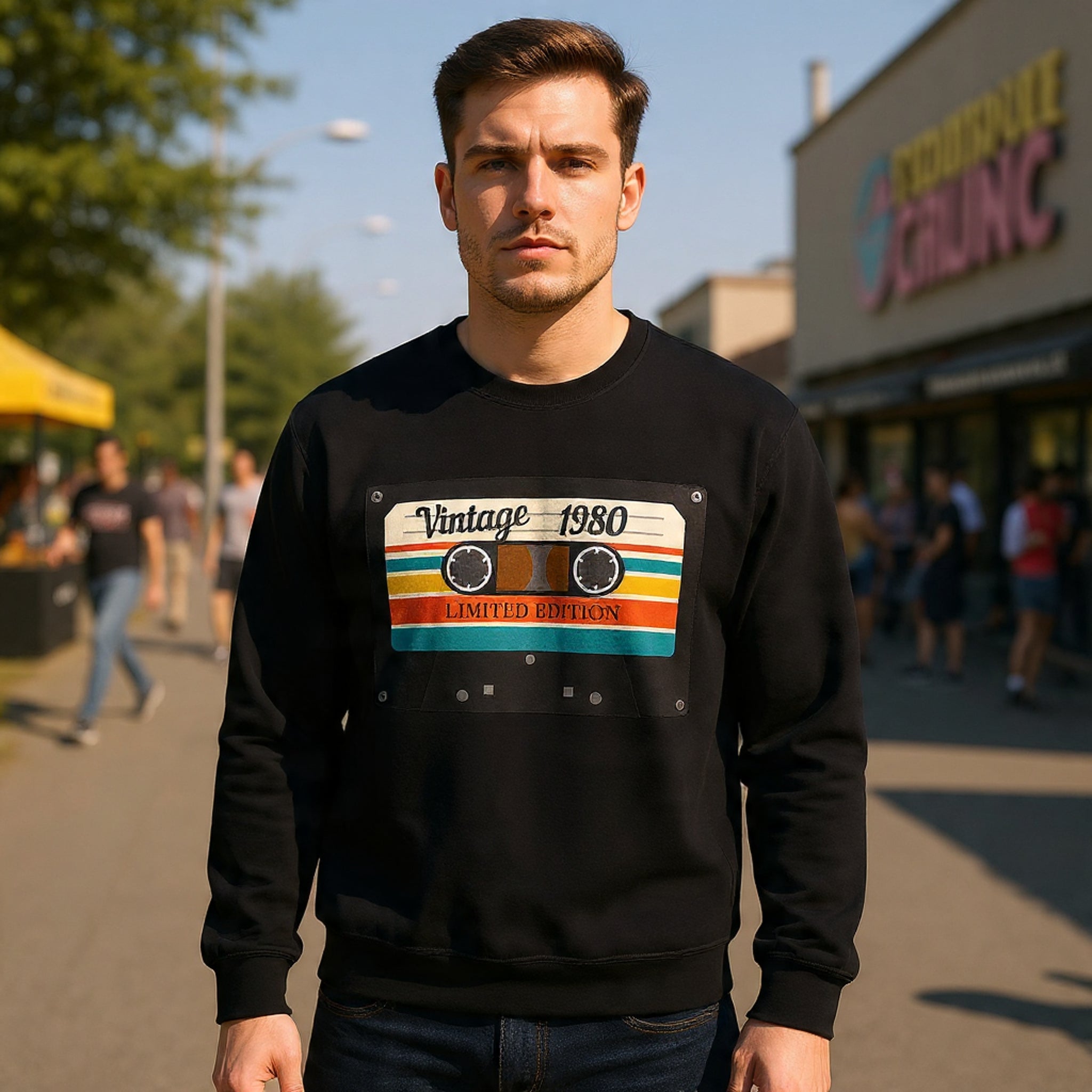 Vintage 1980 Cassette Sweatshirt — Retro Limited Edition Crewneck