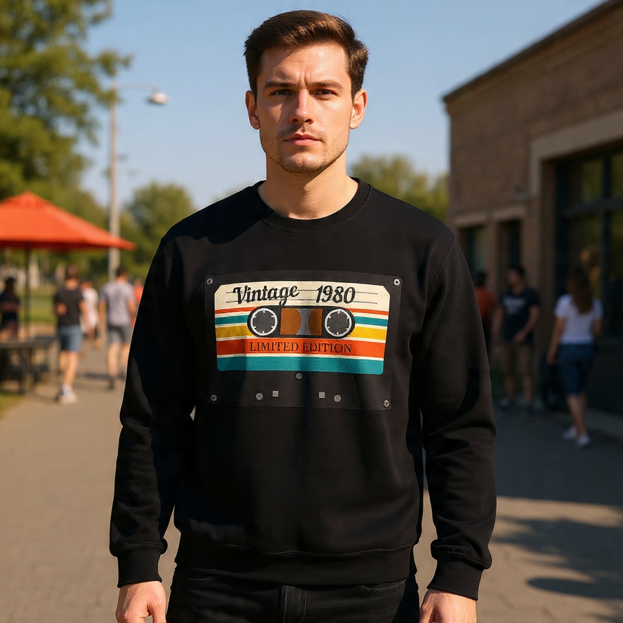 Vintage 1980 Cassette Sweatshirt — Retro Limited Edition Crewneck
