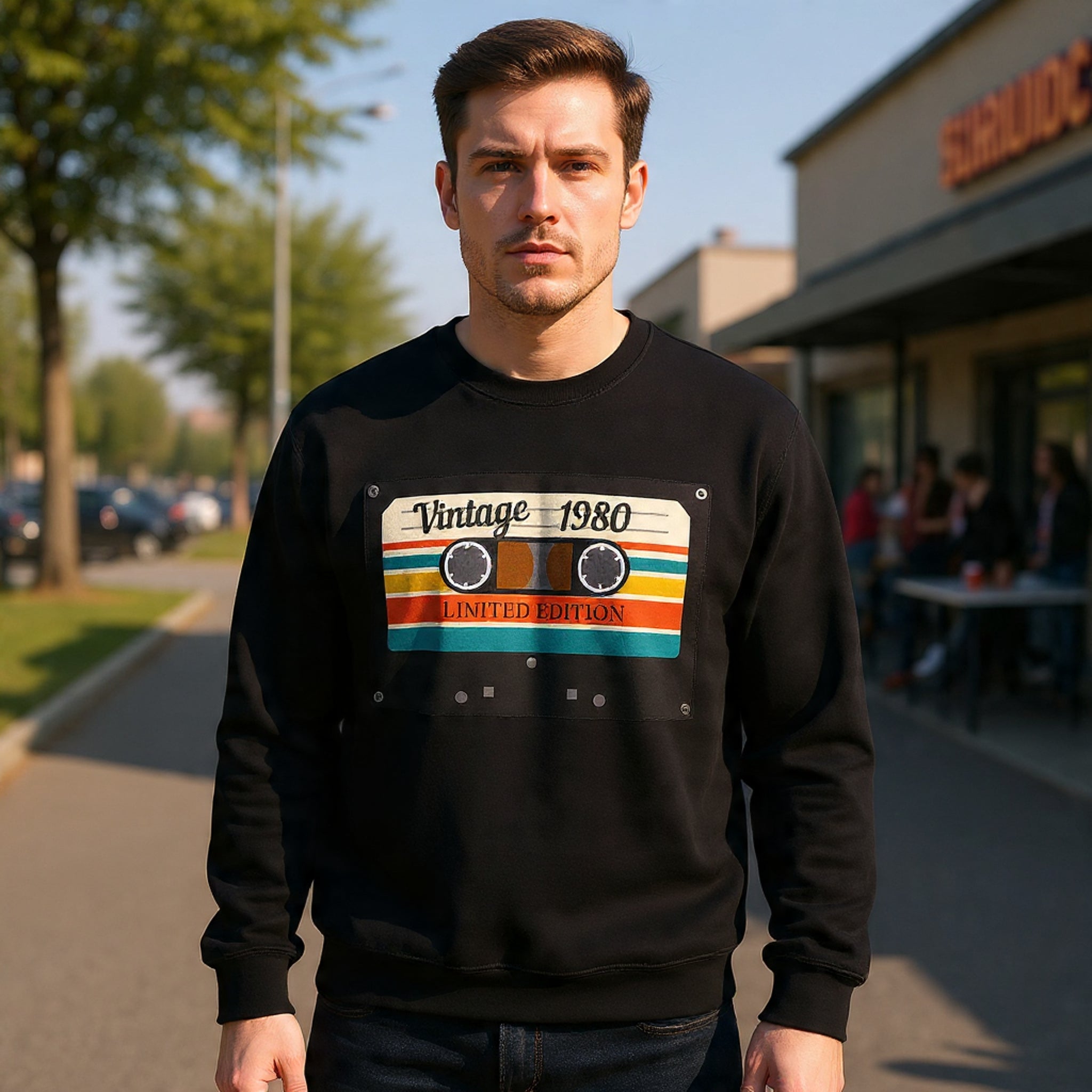 Vintage 1980 Cassette Sweatshirt — Retro Limited Edition Crewneck