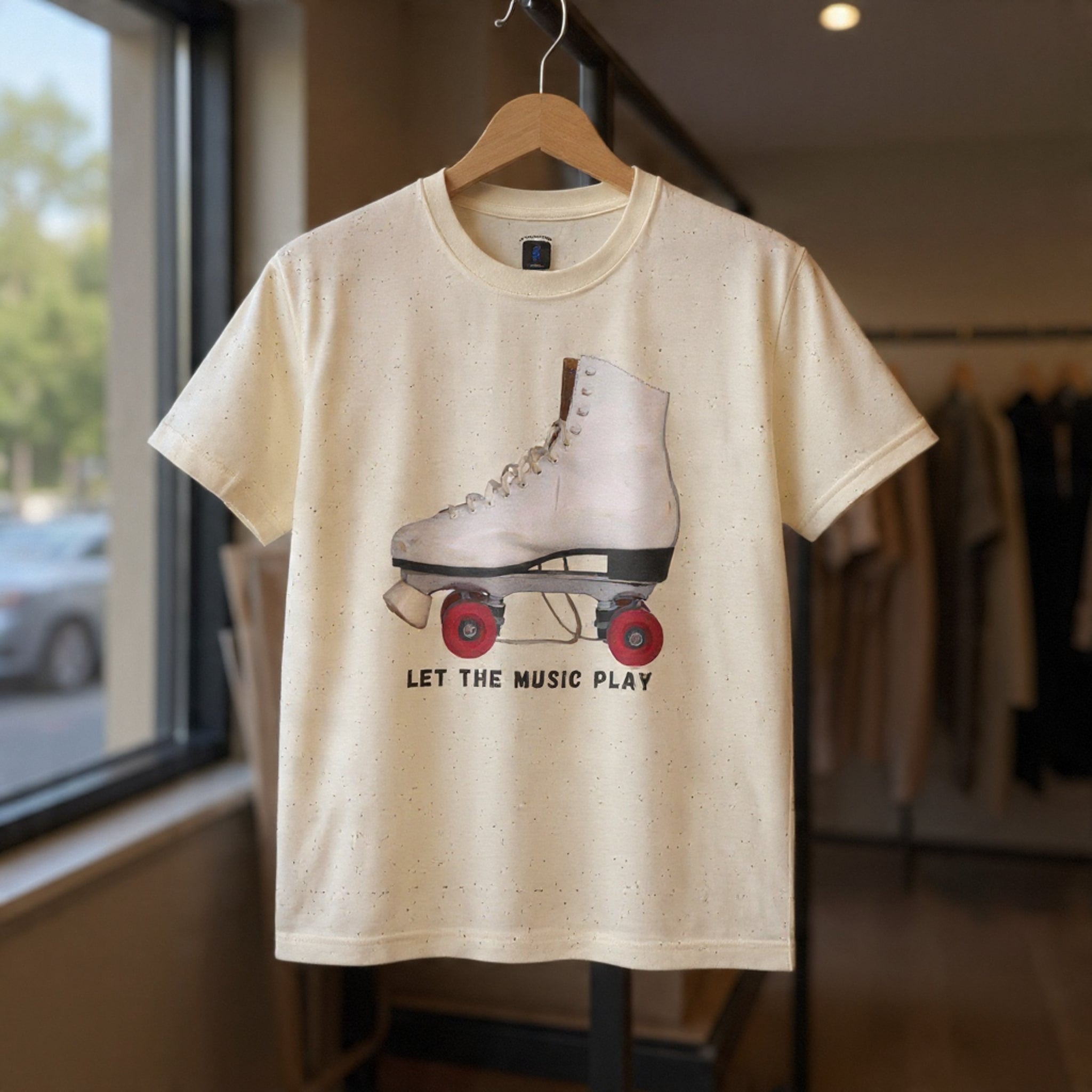 Roller Skate Tee — "Let the Music Play" Graphic T-Shirt