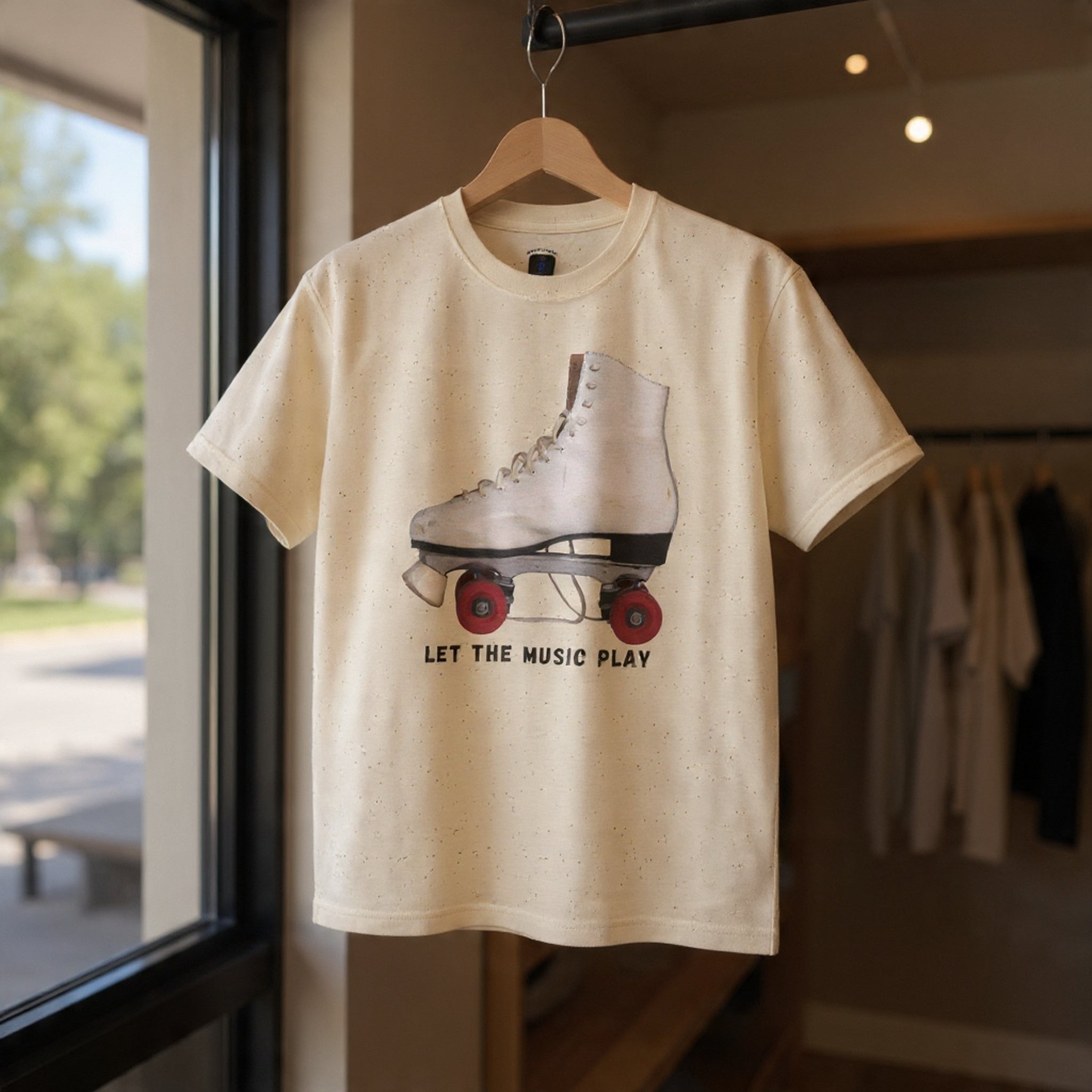 Roller Skate Tee — "Let the Music Play" Graphic T-Shirt