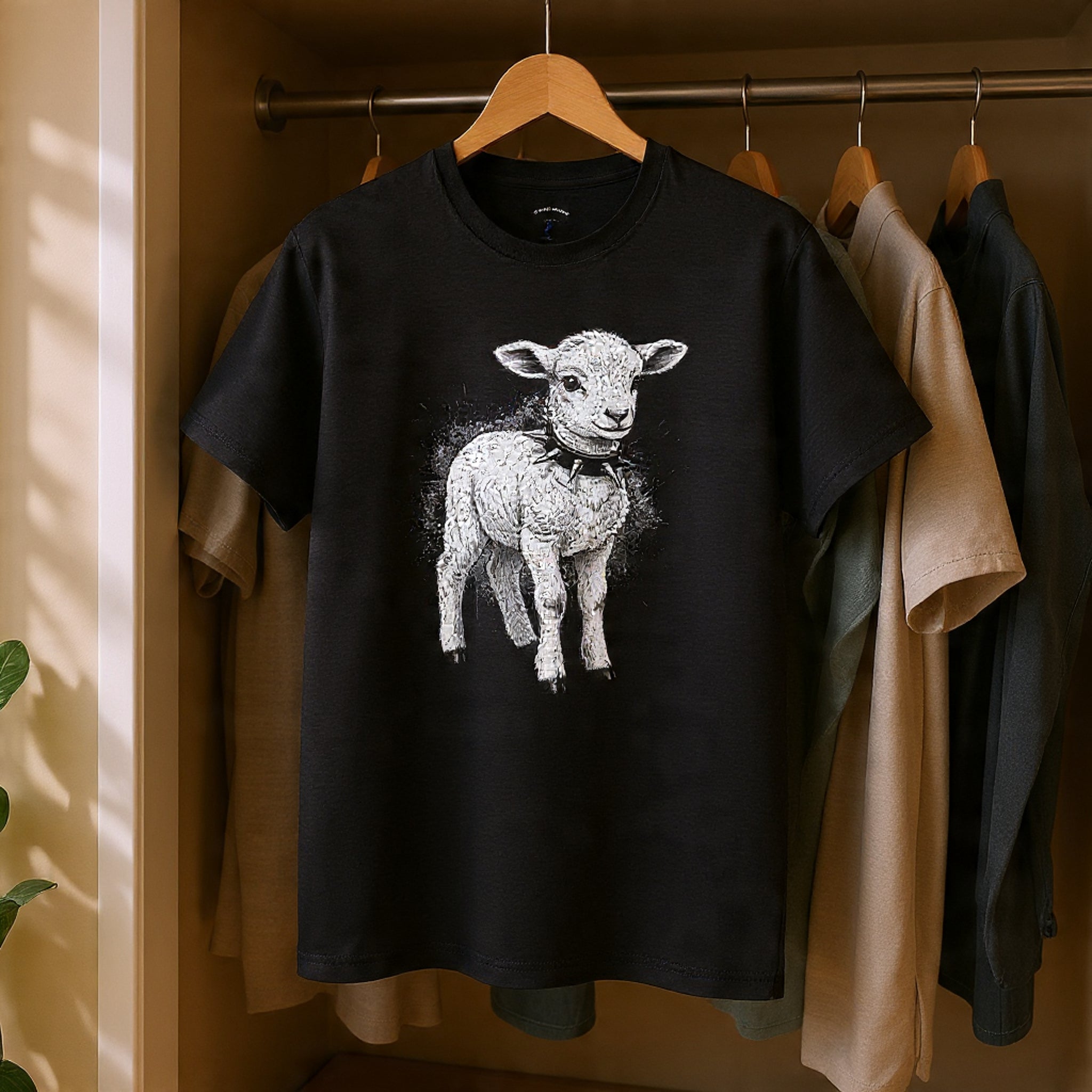 80s Punk Rock Lamb Illustration Tee — Vintage Baby Sheep Graphic T-Shirt