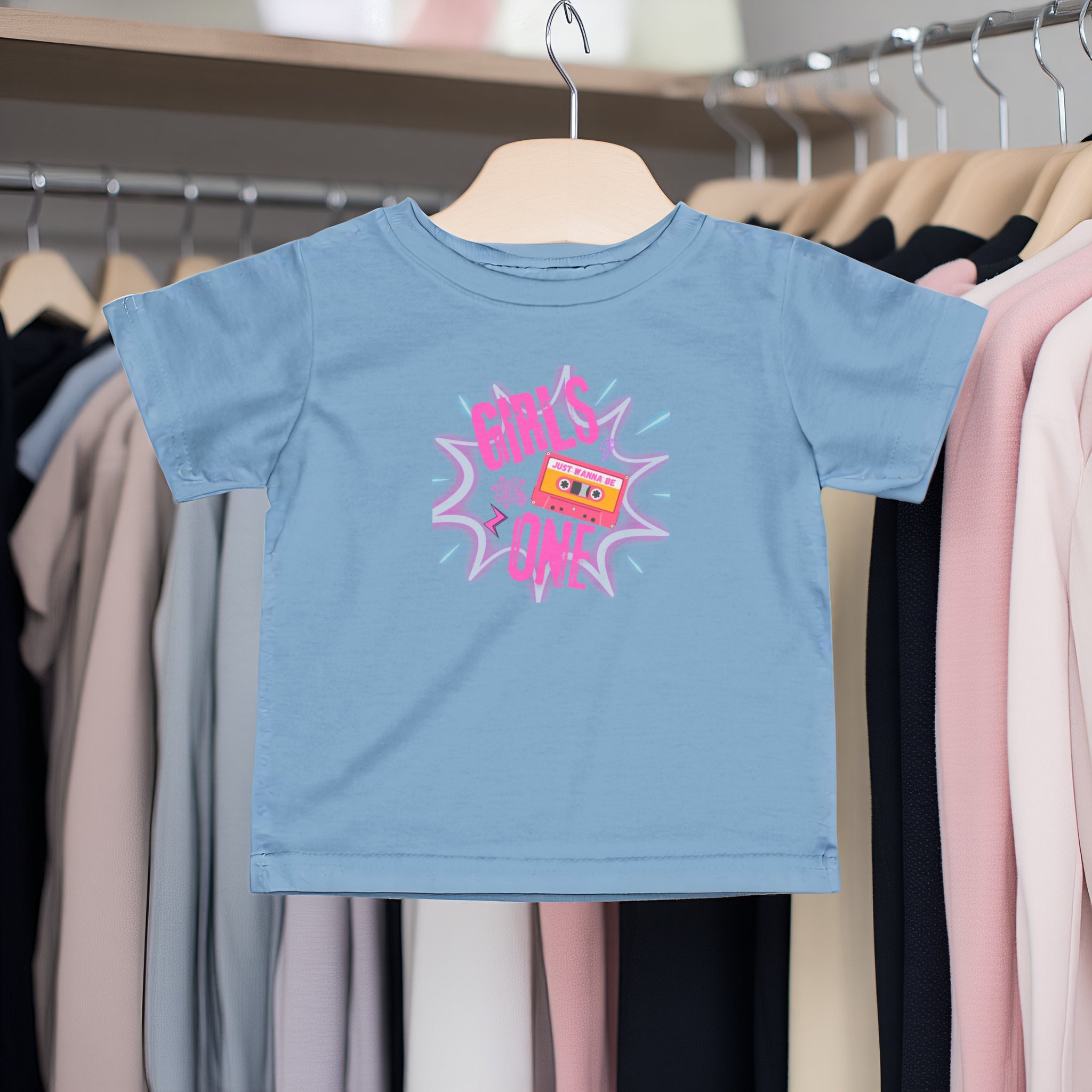 Girls One Infant Tee — 'Girl's One' Retro Cassette Baby T‑Shirt, First Birthday Outfit