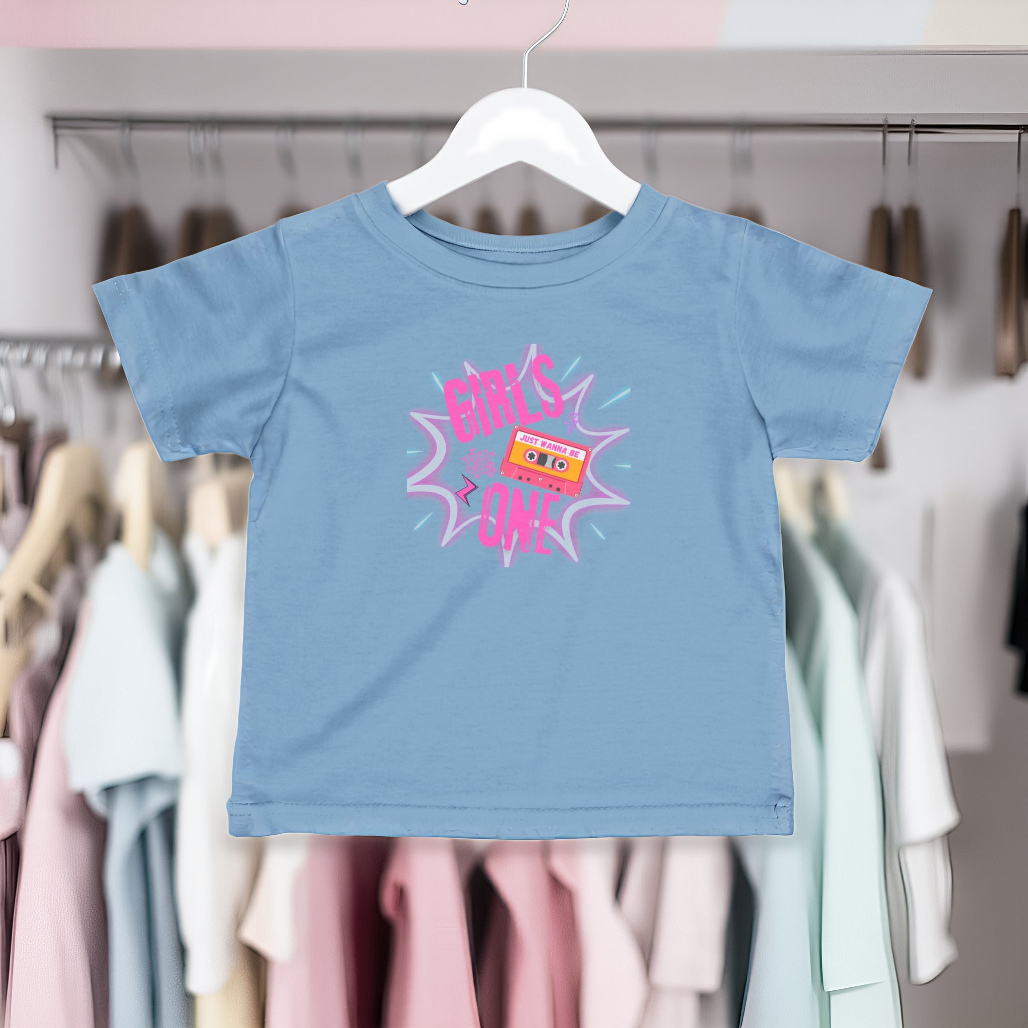 Girls One Infant Tee — 'Girl's One' Retro Cassette Baby T‑Shirt, First Birthday Outfit