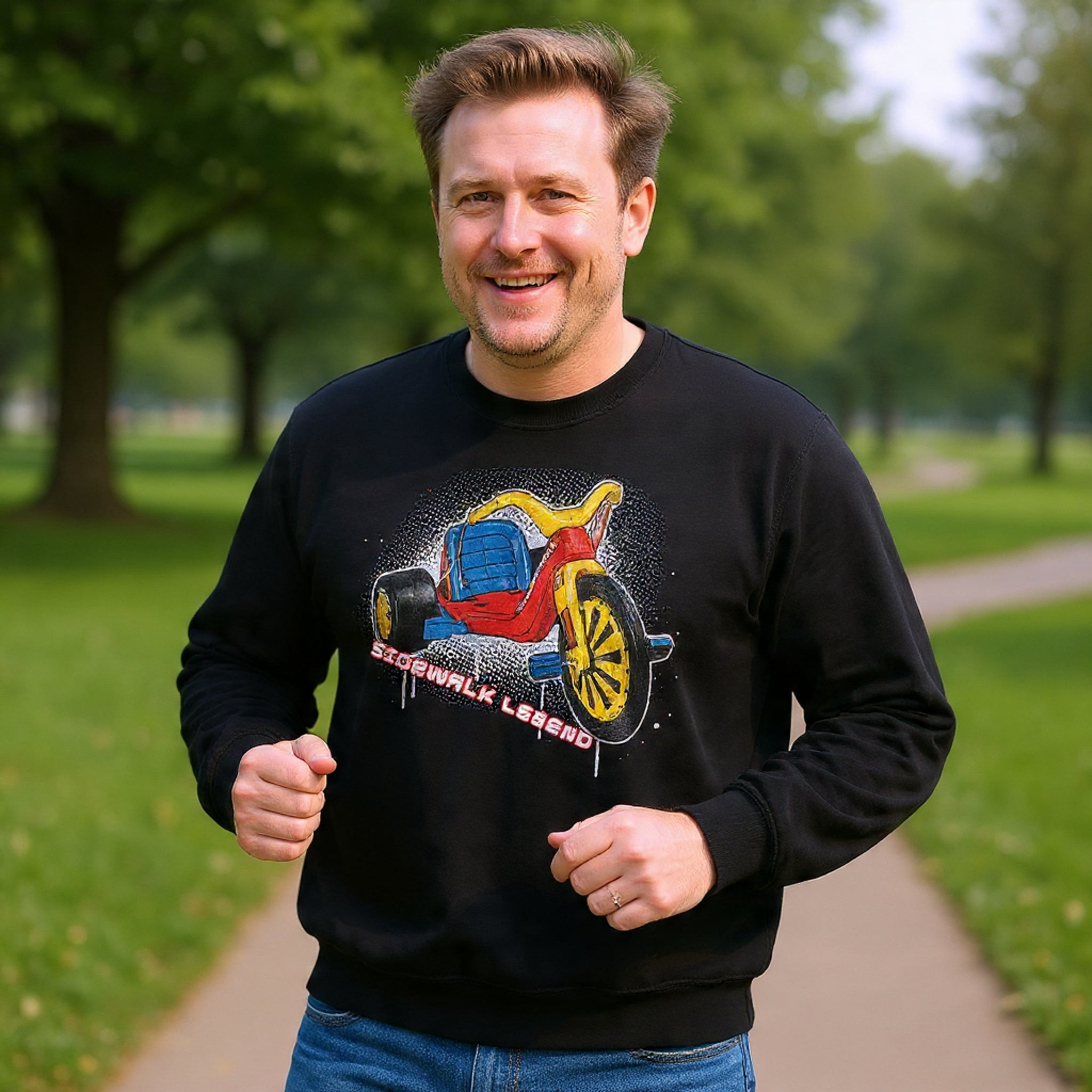 Big Wheel Tricycle Illustration Sweatshirt | Retro 80s Kid Certified