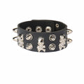Punk Gothic Skull Rivet PU Leather Bracelet