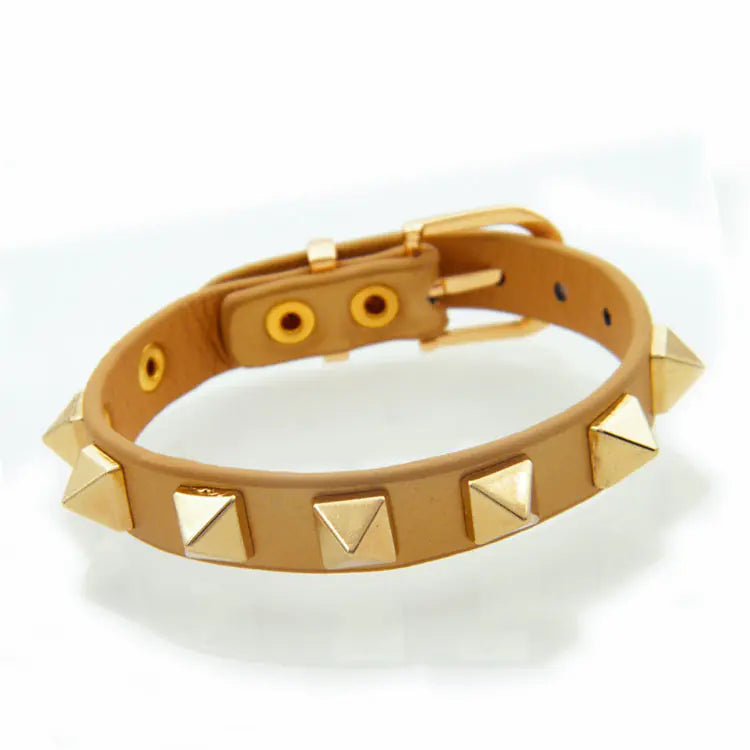 Punk 8 Rivets Adjustable PU Leather Belt Bracelet